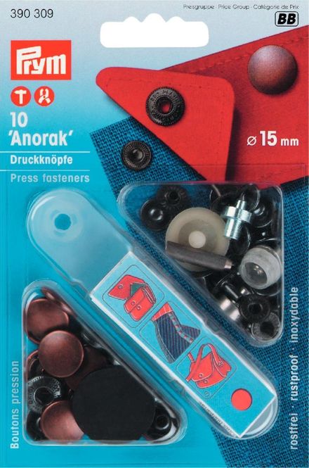 Hovedbilde Prym Knapper Anorakk Antikk/Kobber 15mm