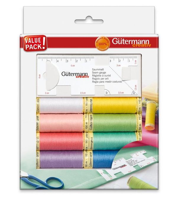 Hovedbilde Gütermann Polyester 8 x100m + Sømometer