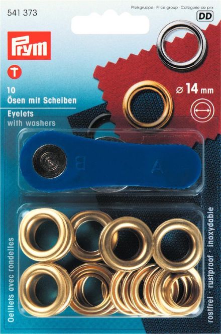 Hovedbilde Prym Maljer m/ skive Gull 14mm